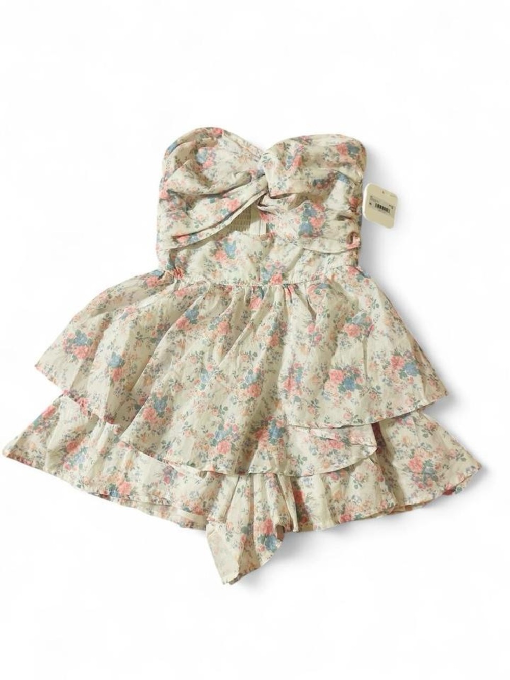 NWT Altar'd State Melanie Strapless Floral Romper Pink Multi XS